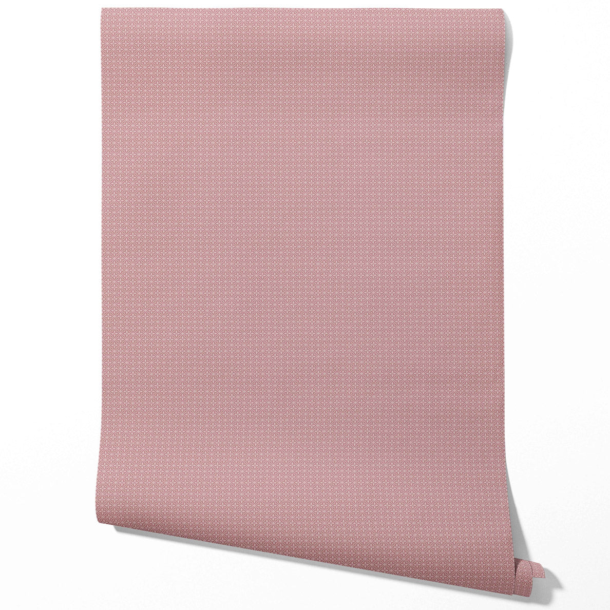 Small Floral Lattice/ Geometric Textured Bathroom Wallpaper Sample (Muted Pink)
