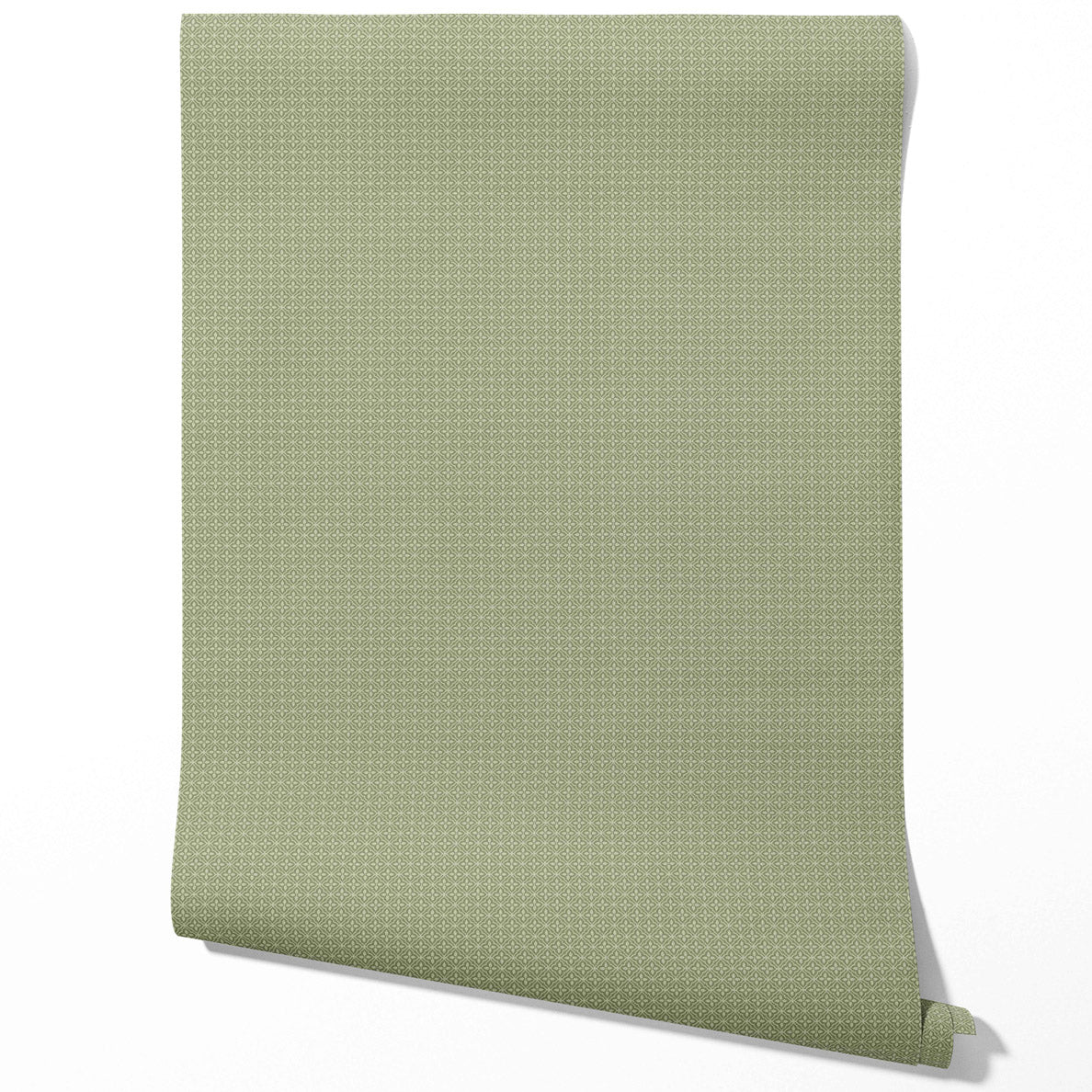 Small Floral Lattice/ Geometric Textured Bathroom Wallpaper Sample (Green)