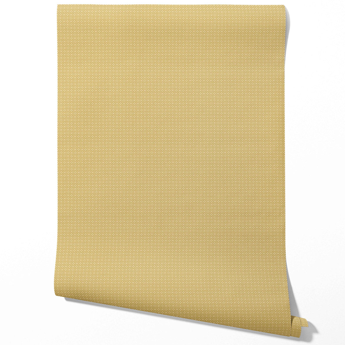 Small Floral Lattice/ Geometric Textured Bathroom Wallpaper Sample (Yellow)