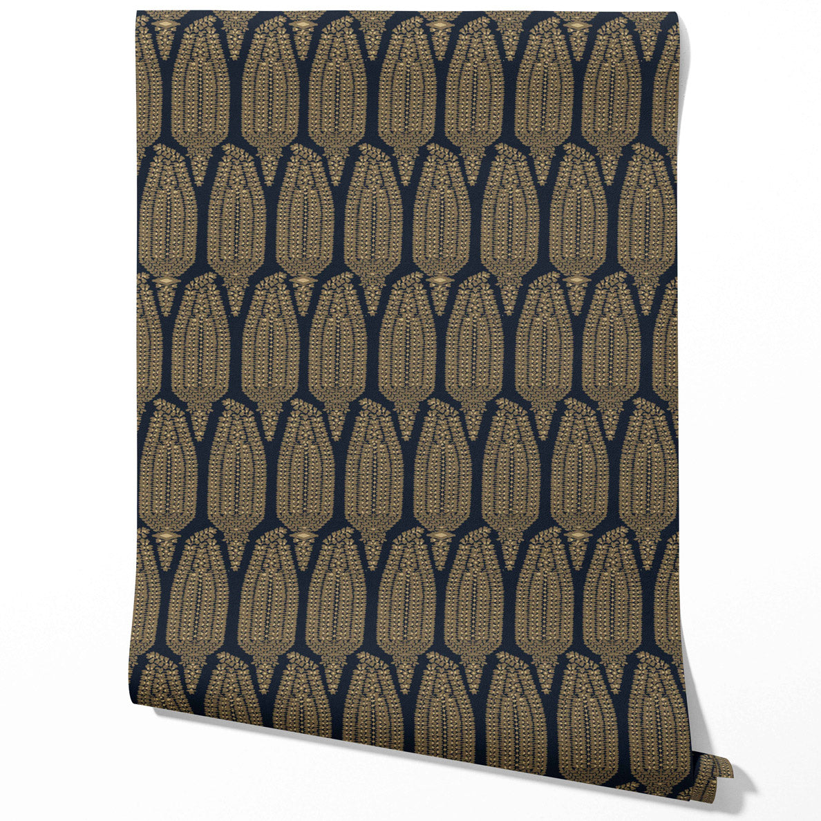 Paisley Floral Kitchen Wallpaper Sample (Charcoal Black/ Brown Beige)