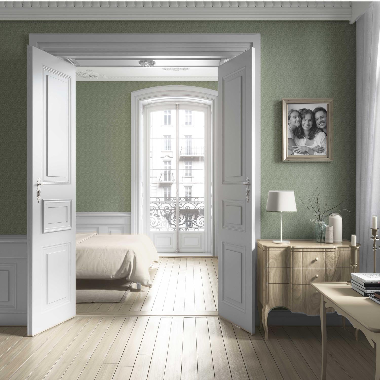 Self-Patterned Damask Floral Living Room Wallpaper Sample (Olive Green)