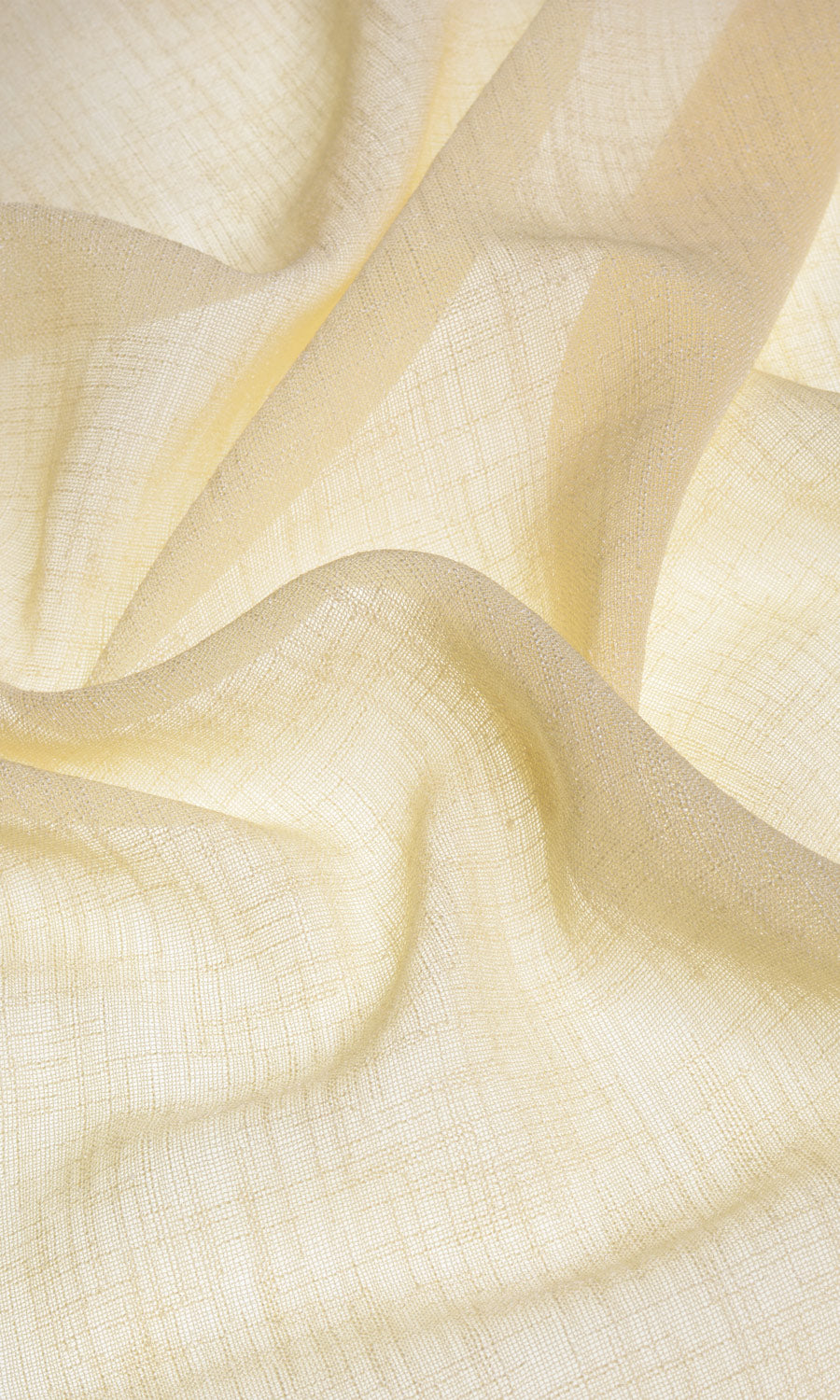 Sheer Linen Free Fabric Material Sample (Lemon Yellow)