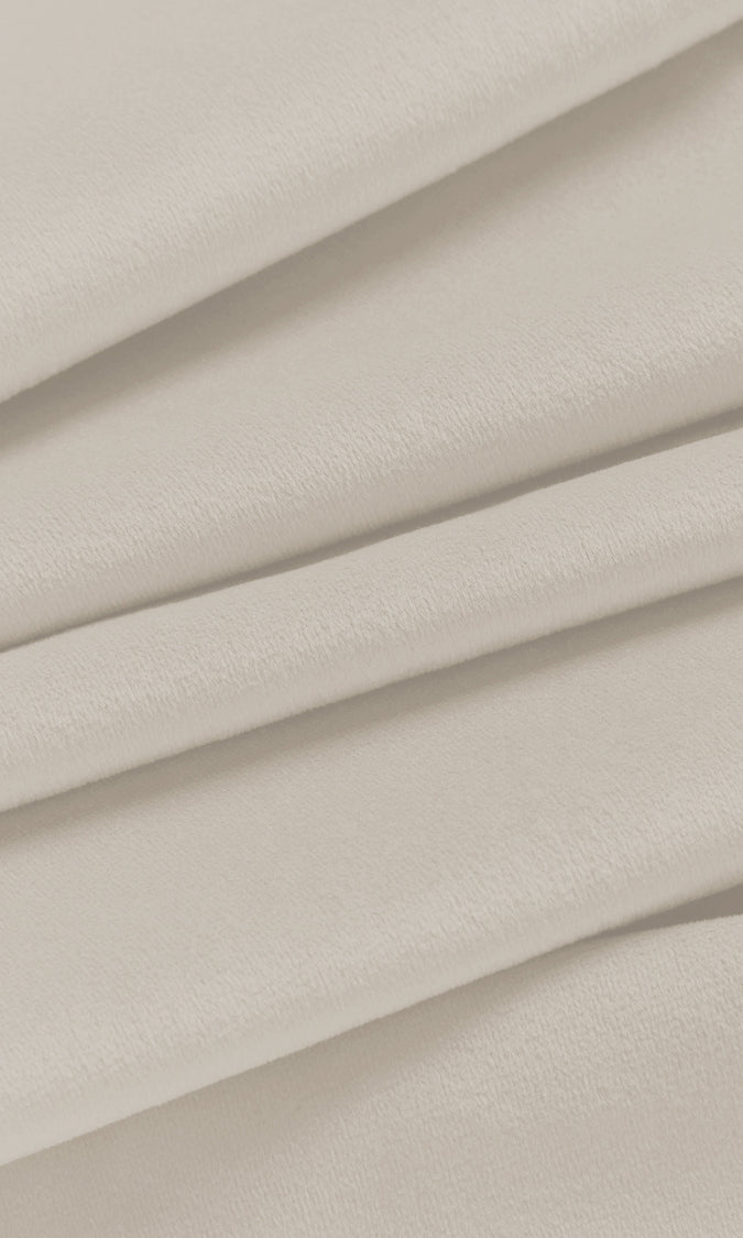 Velvet Home Décor Fabric By the Yard (Cream)