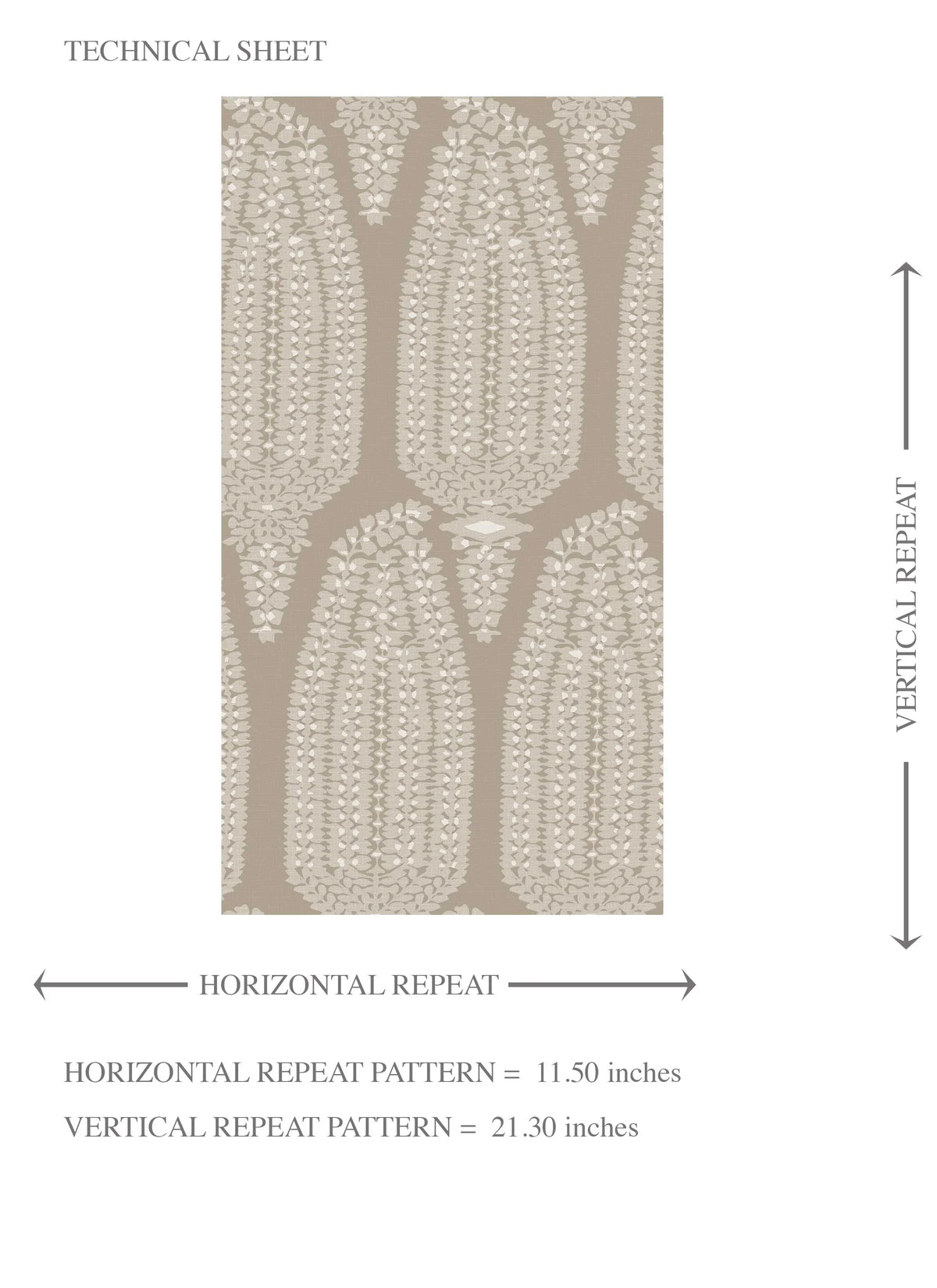 Neutral Paisley Floral Kids Room Wallpaper (Beige/ Taupe/ Warm Gray)