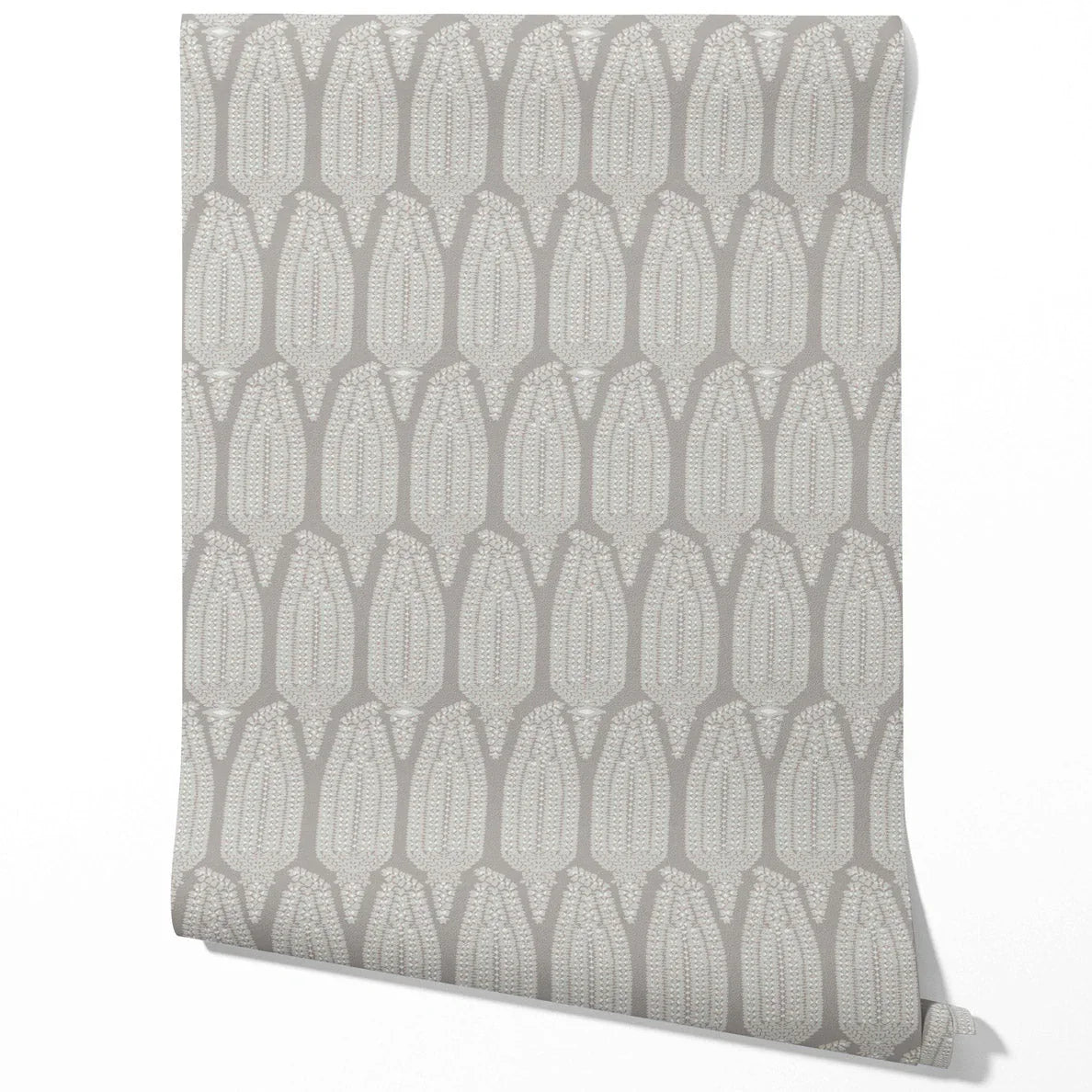 Neutral Paisley Floral Kitchen Wallpaper (Gray/ White)