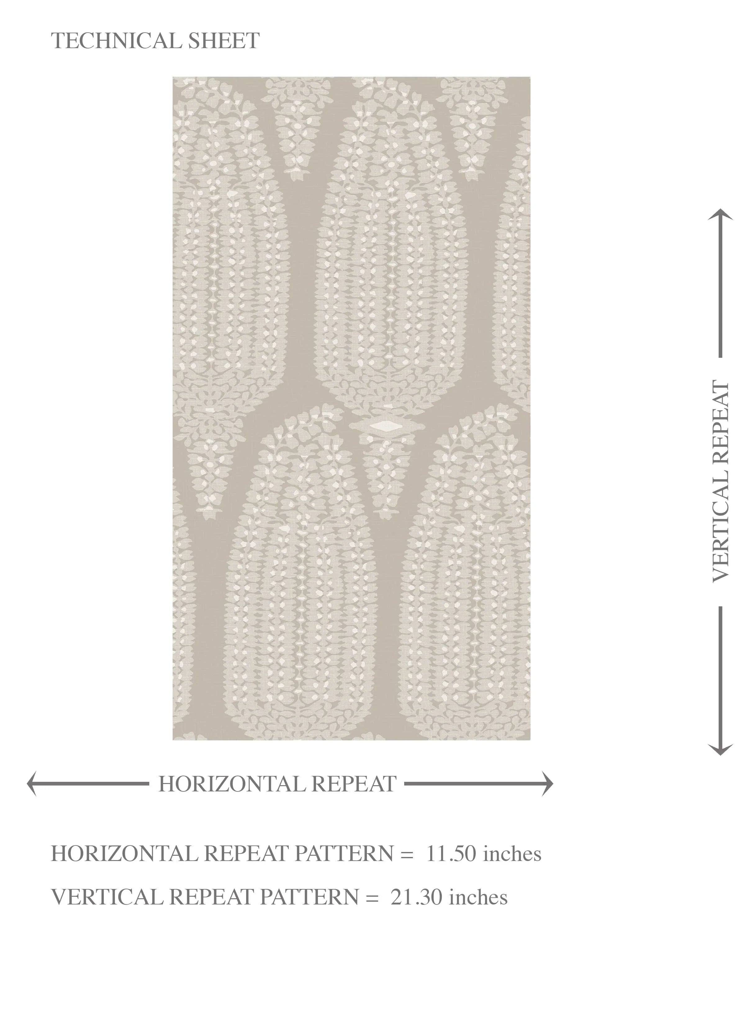 Neutral Paisley Floral Kids Room Wallpaper Sample (Light Beige/ Cream/ Taupe)