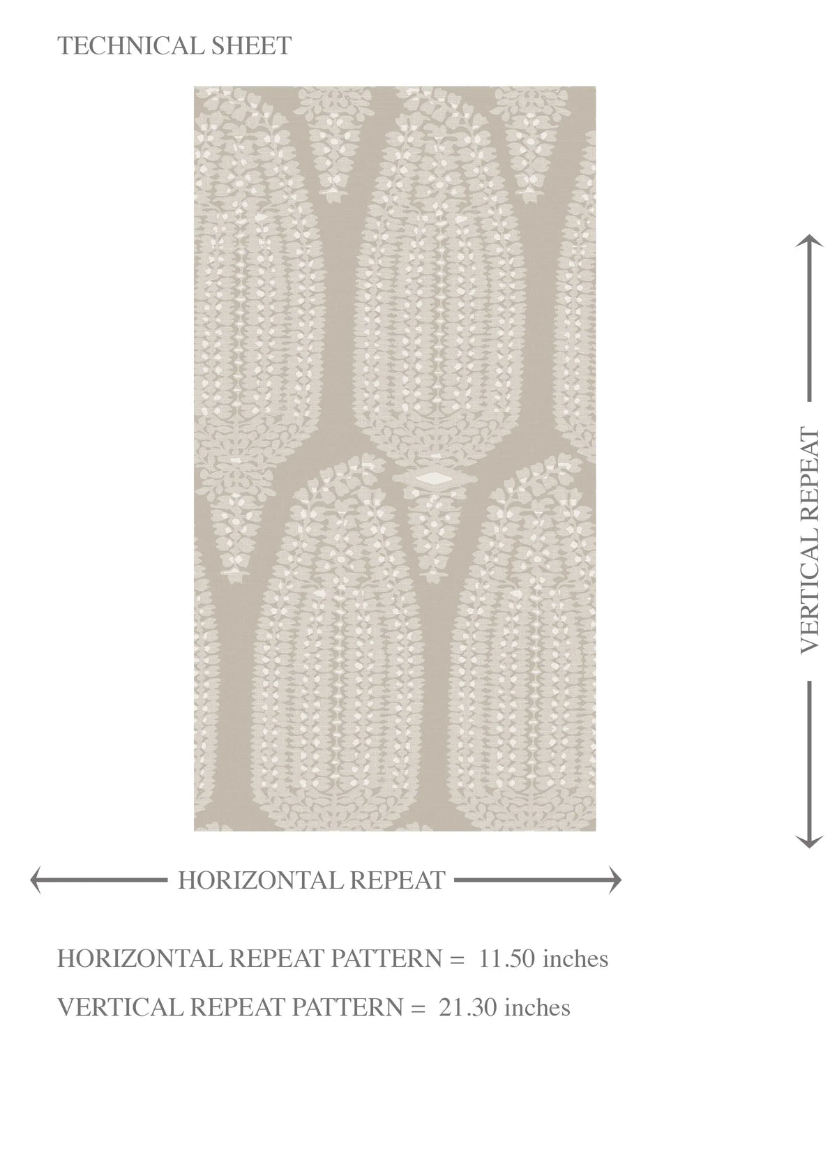Neutral Paisley Floral Kids Room Wallpaper Sample (Light Beige/ Cream/ Taupe)