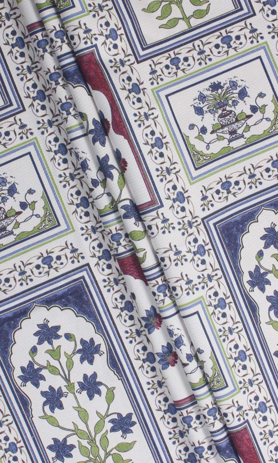 Floral Cotton Fabric Material By the Yard (White/ Blue/ Pink)