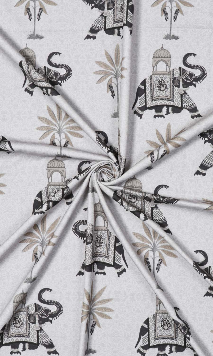 Cotton Printed Home Textile Fabric Material Sample (Grey)