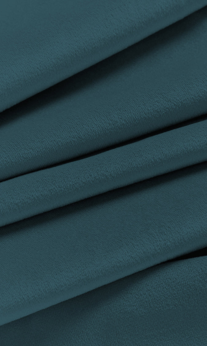 Velvet Home Décor Fabric By the Yard (Steel Blue)