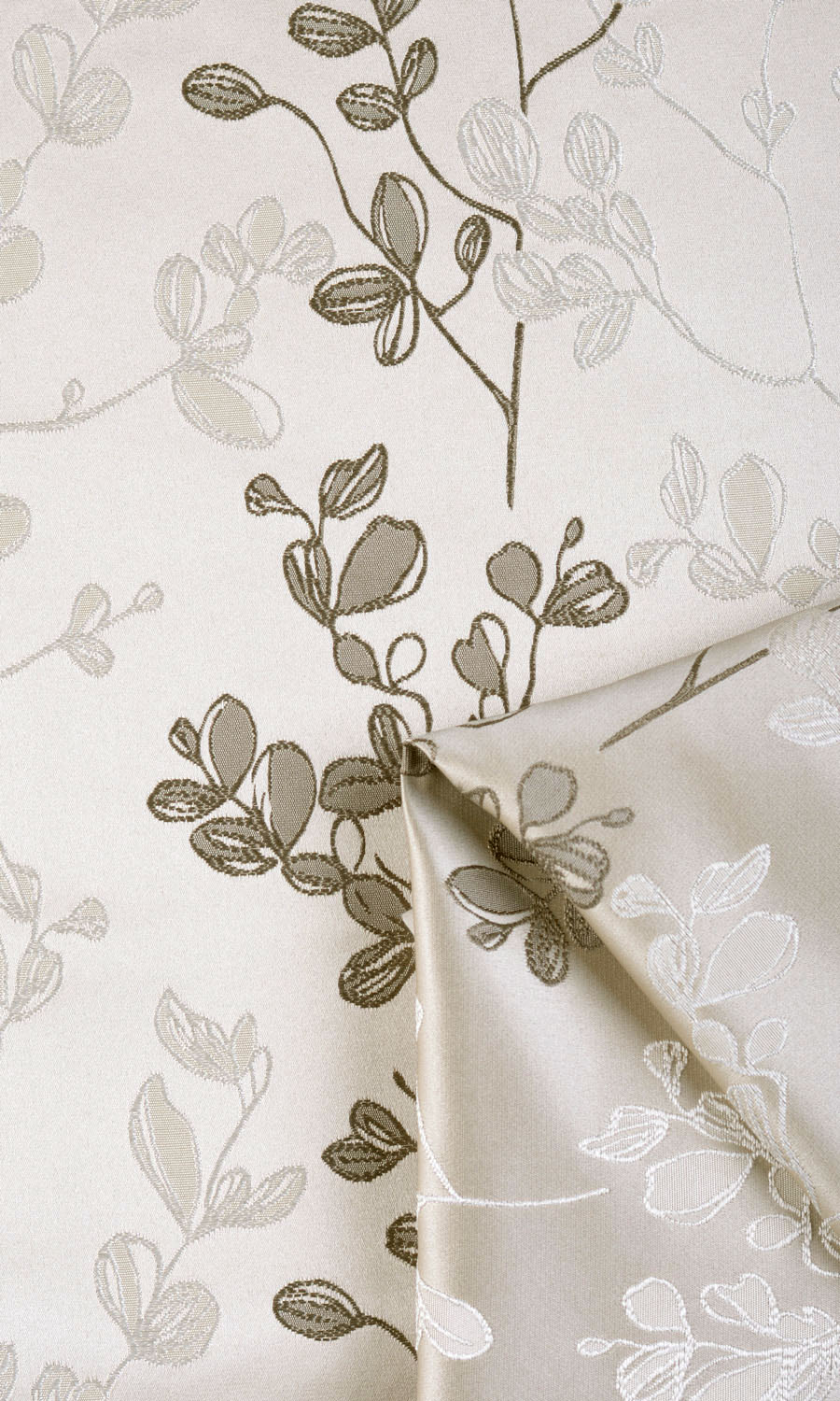 Floral Home Textile Fabric Material Sample (Beige/ Brown)