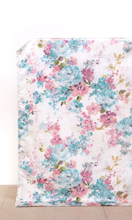 Floral Home Décor Fabric By the Yard (Pink/ Blue/ White)