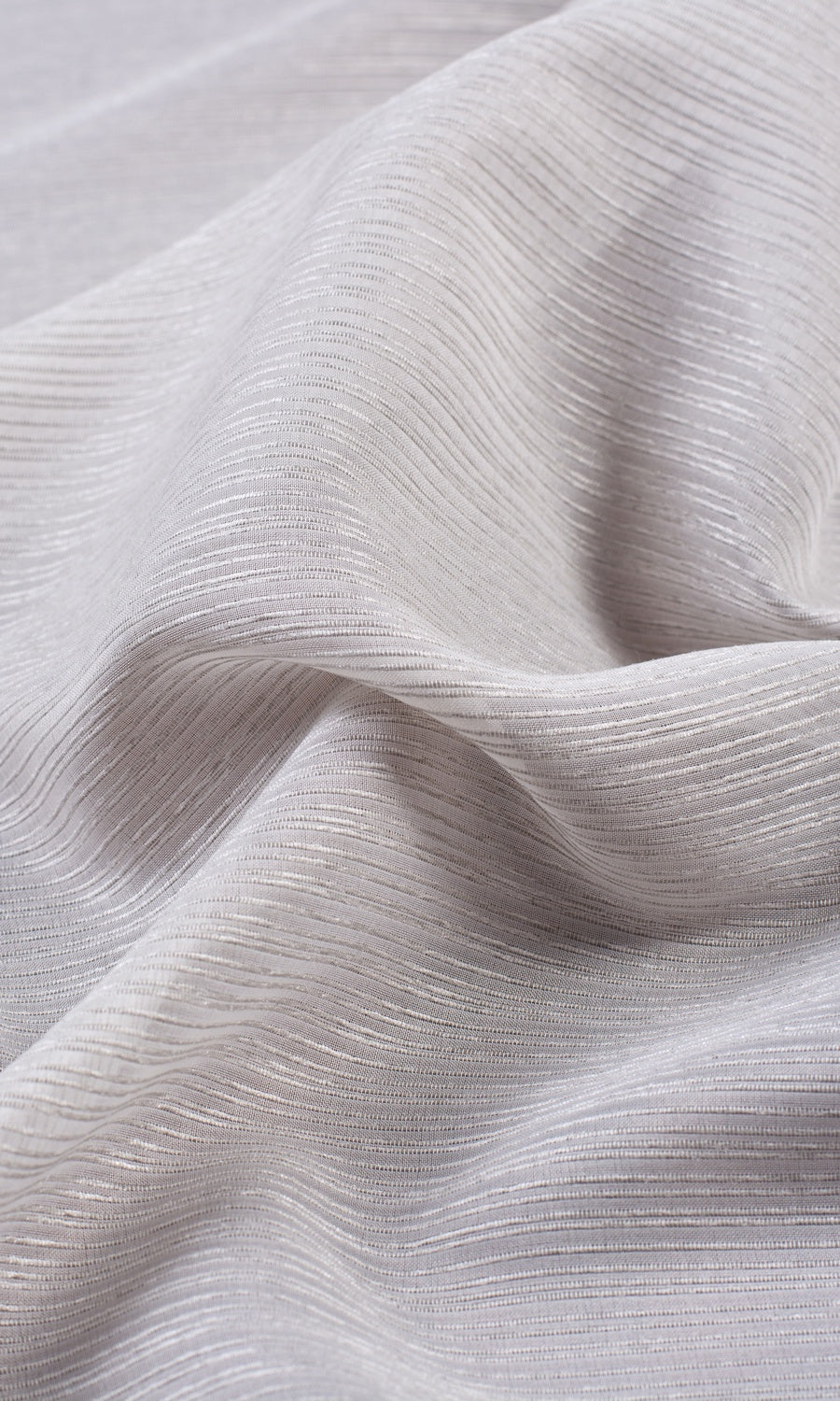 Striped Semi-Sheer Window Treatments Fabric Sample (Silver Grey)