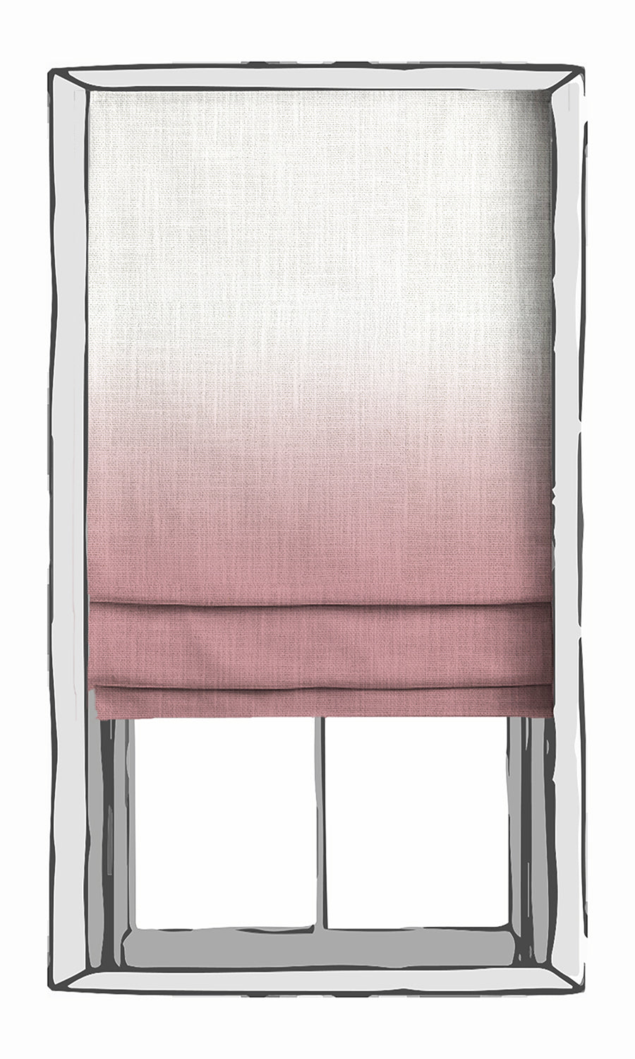 2-Tone Ombre Window Treatments Fabric By the Yard (Pink)