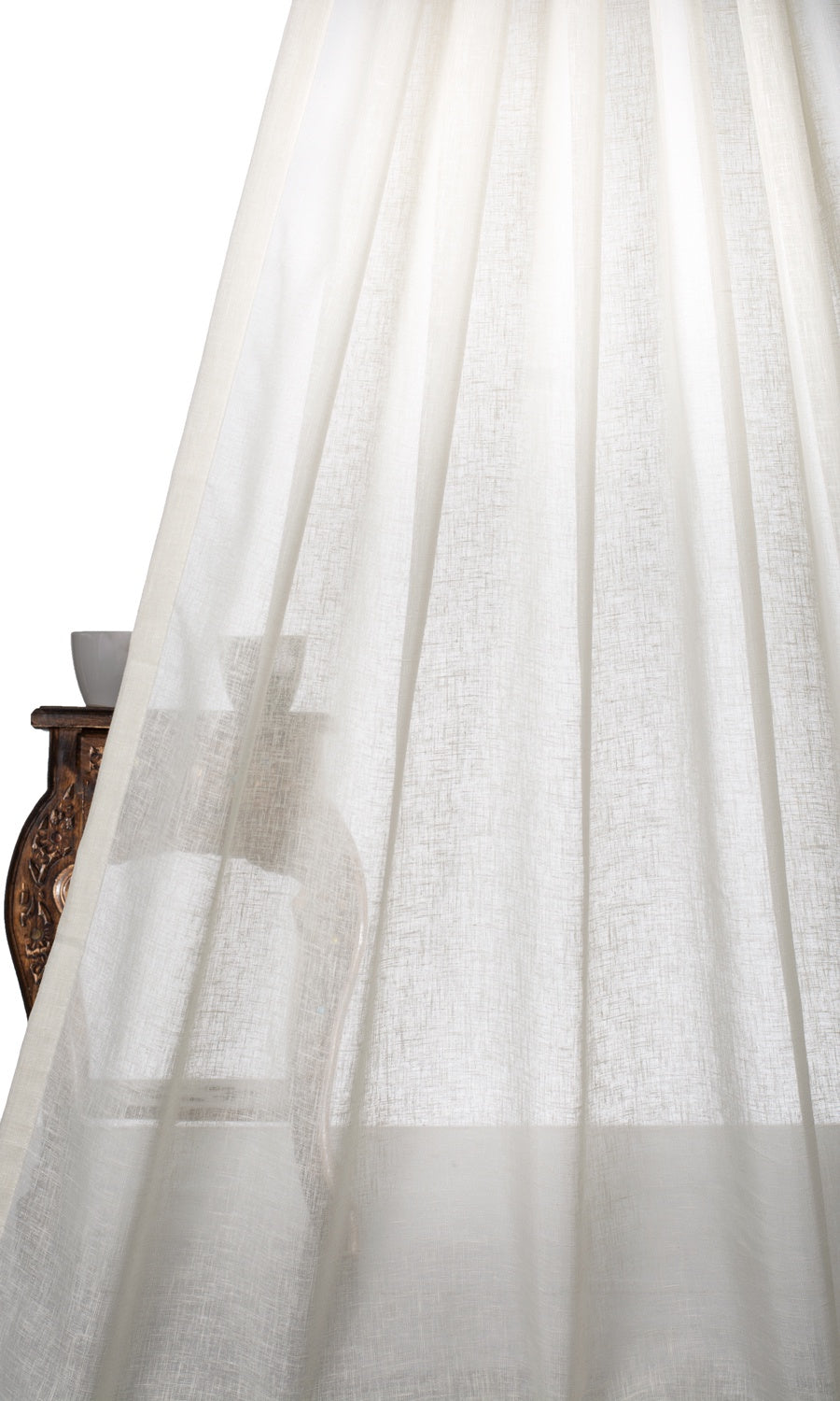 Sheer Window Treatments Fabric By the Yard (Cream/ Milky White)