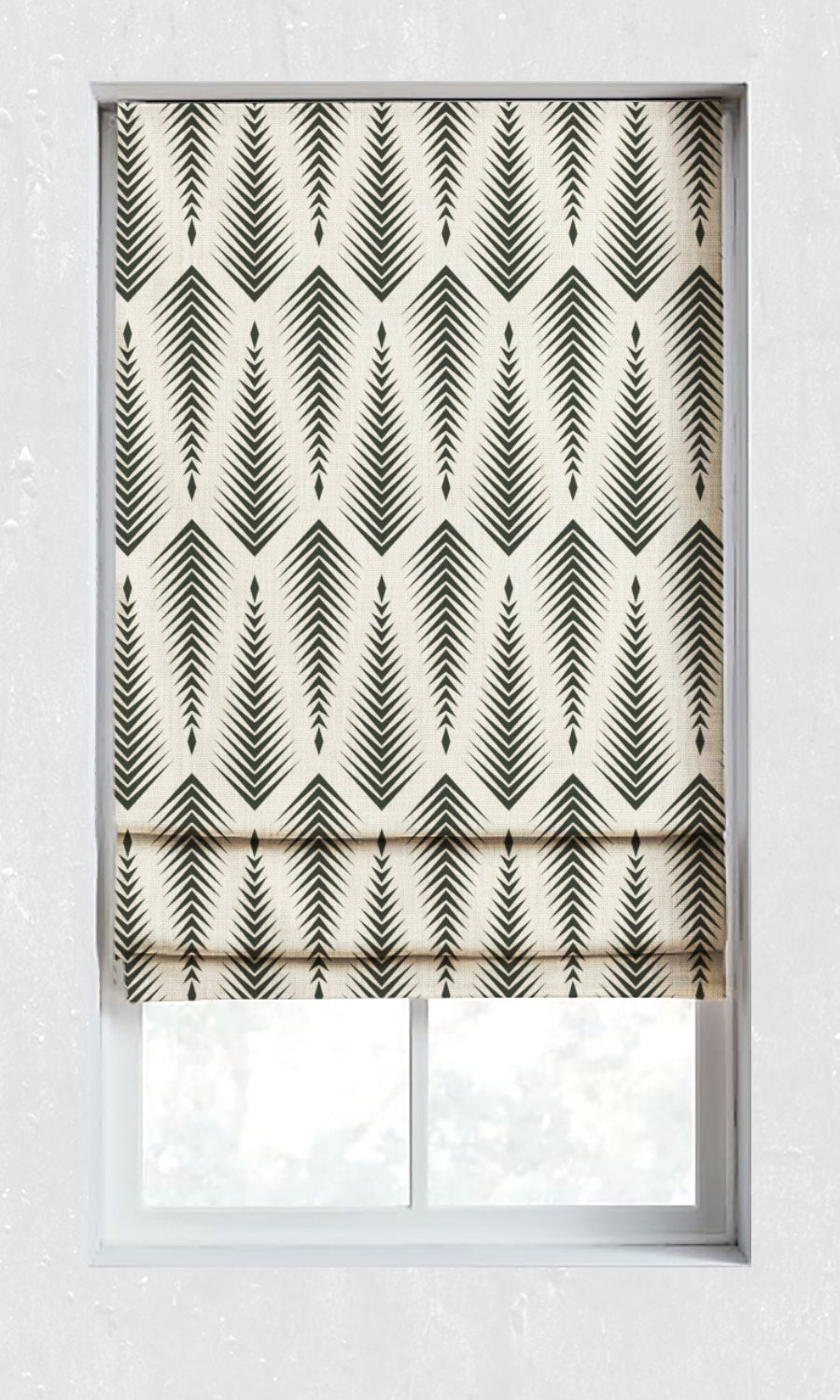 Geo-Print Window Treatments Fabric Sample (Black/ Milky White)