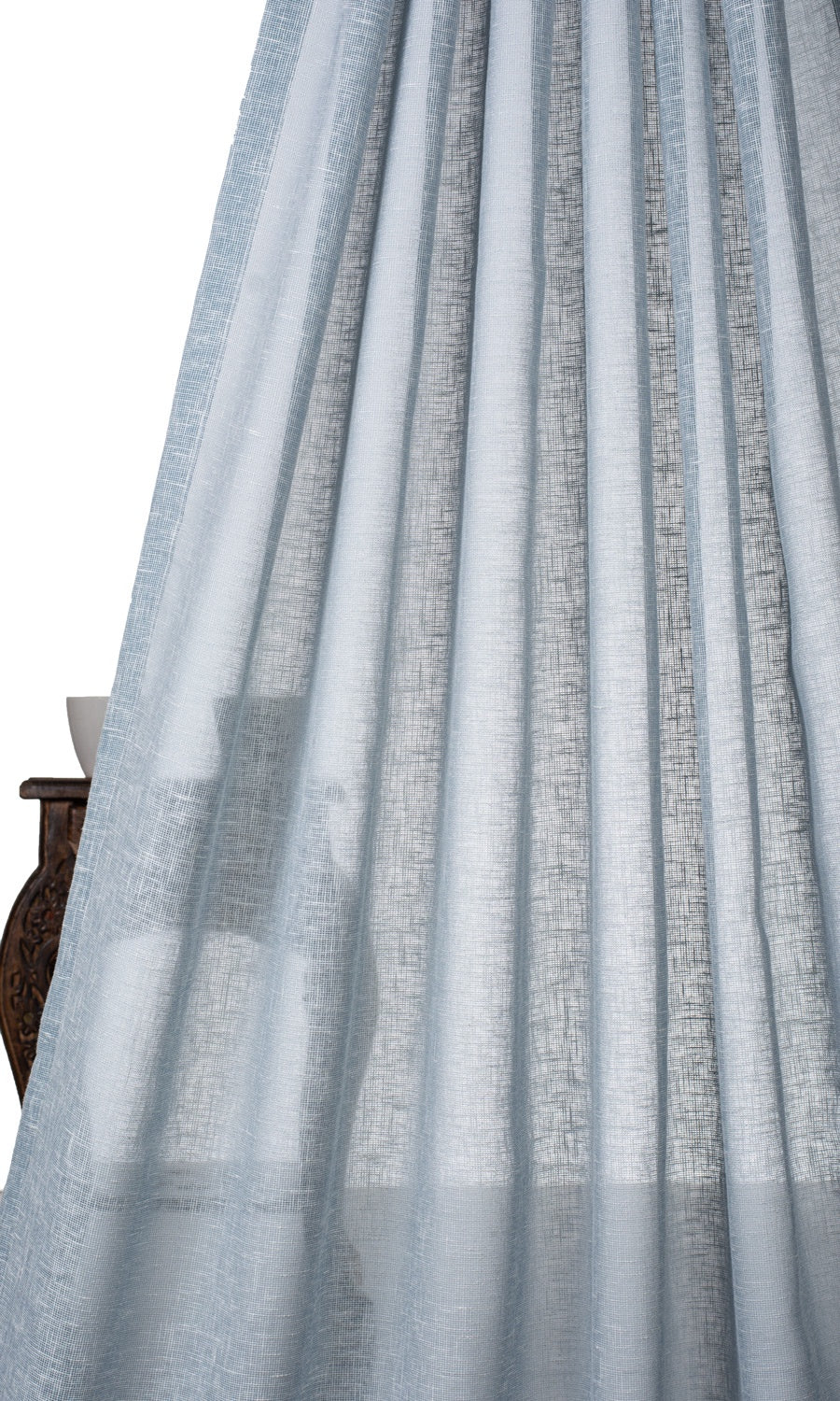 Textured Sheer Window Treatments Fabric Sample (Blue)
