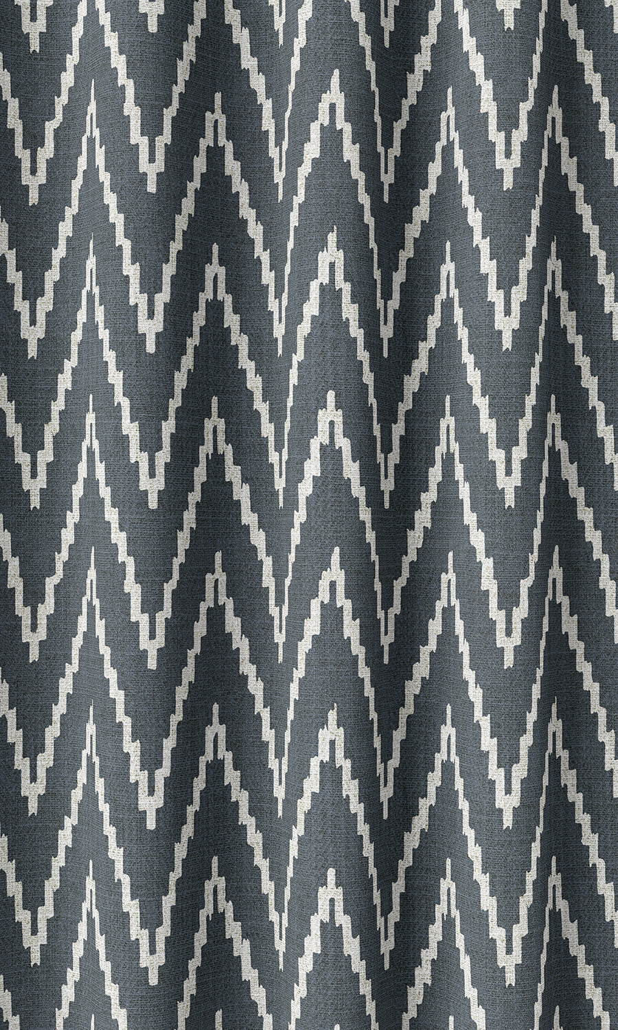 Chevron Print Home Décor Fabric Sample (Petrol Blue/ White)