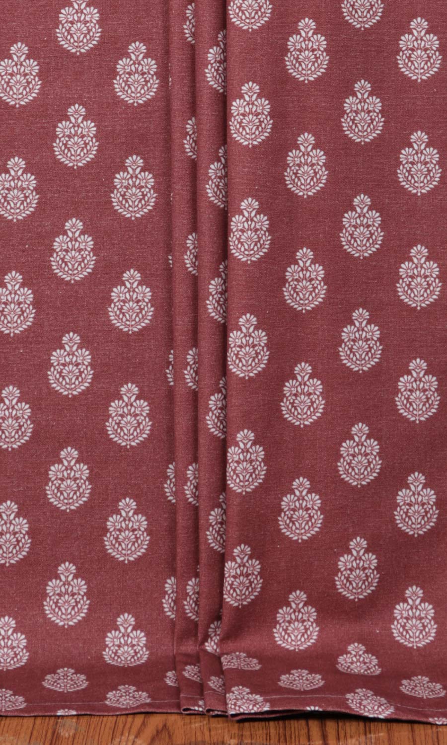 Floral Cotton Home Textile Fabric Material By the Yard (Maroon Red)