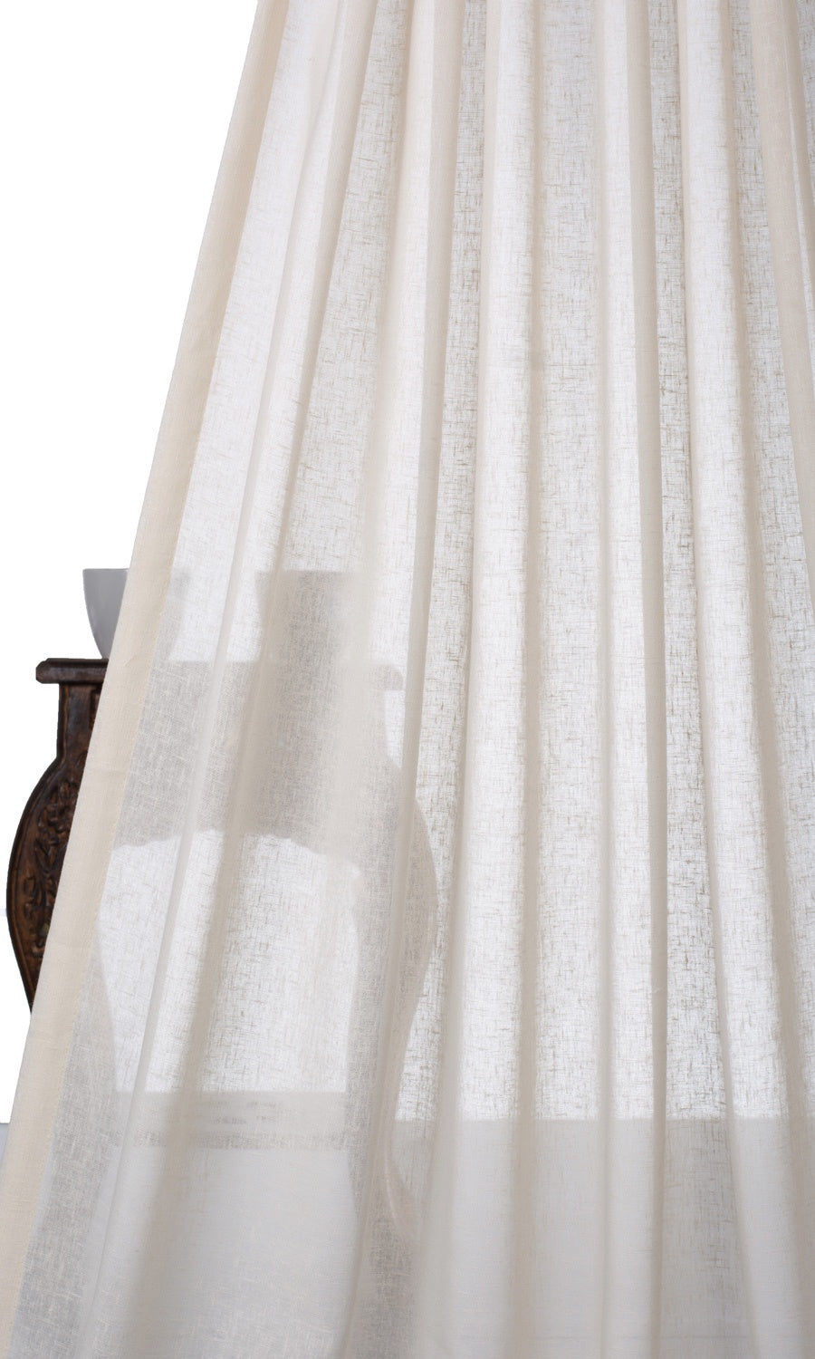 Plain Sheer Home Textile Fabric Material By the Yard (Warm Ivory/ Pale Beige)