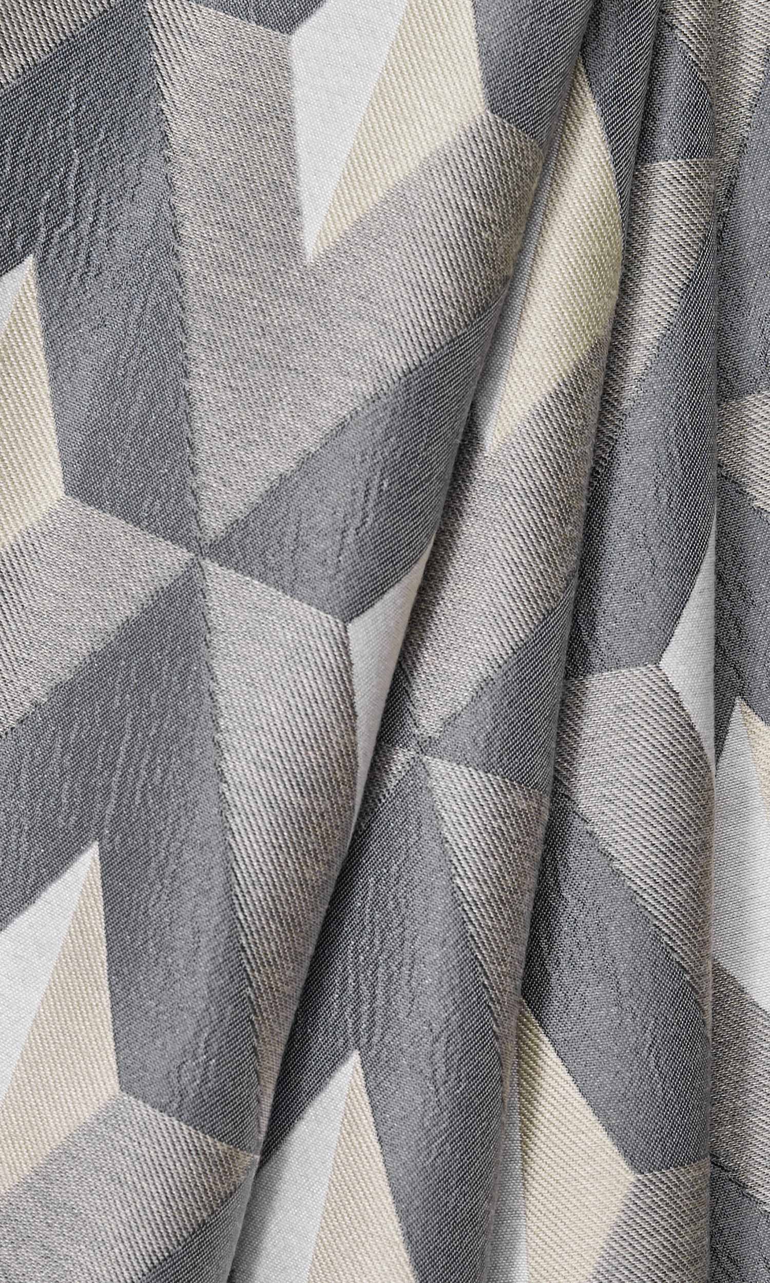 Geometric Window Treatments Fabric By the Yard (Brown/ Gray/ White)