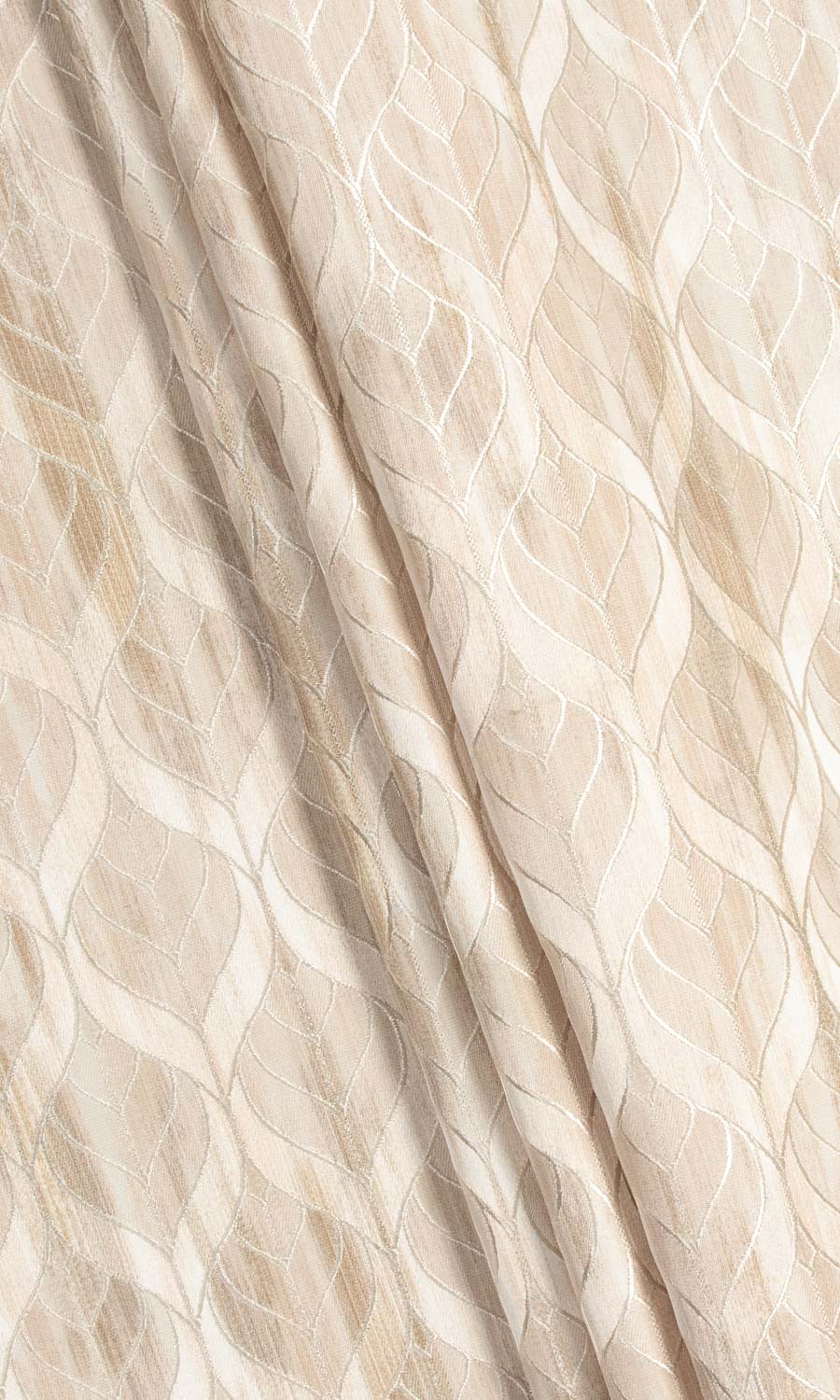 Petal Patterned Home Décor Fabric By the Yard (Pale Beige/Brown)