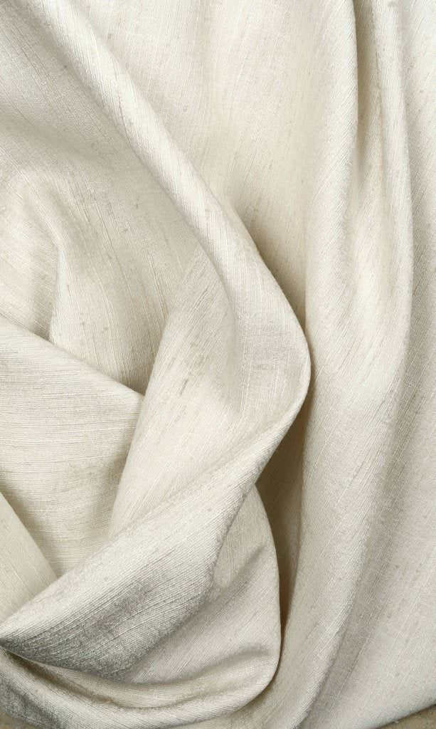 Silk Blend Window Treatments Fabric Sample (Ivory/ Cream)