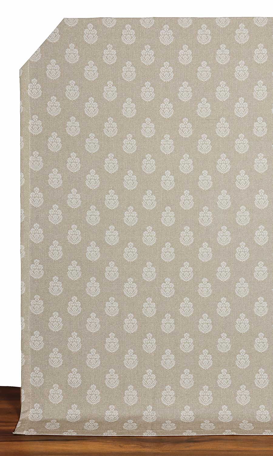 Floral Cotton Window Treatments Fabric By the Yard (Beige/ Grey)