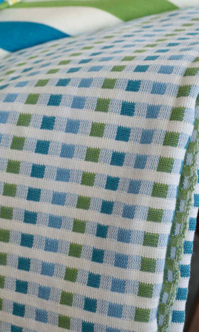 Cotton Free Fabric Material Sample (Blue/ Green)
