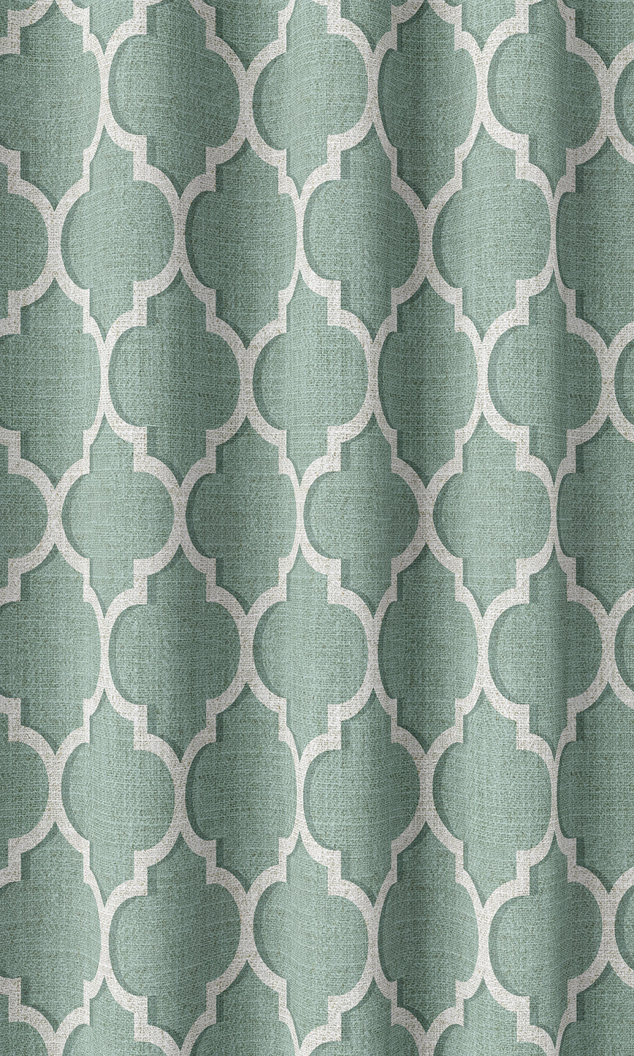 Trellis Tile Print Home Décor Fabric By the Metre (Blue/ White)