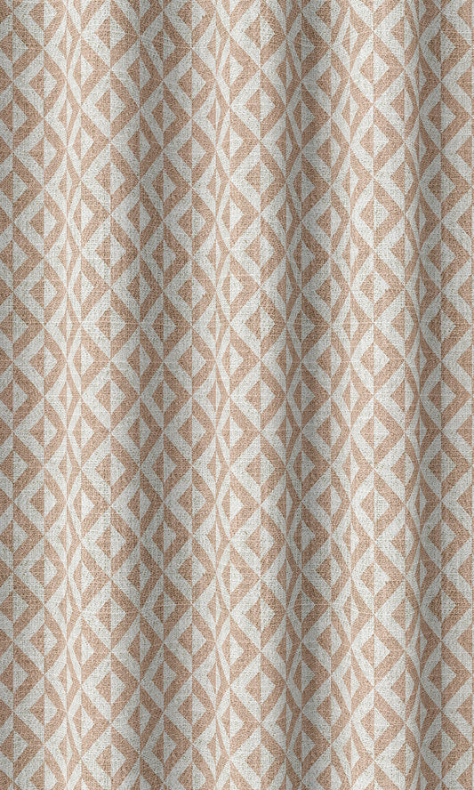 Geometric Print Home Décor Fabric Sample (Blush Pink/ White)