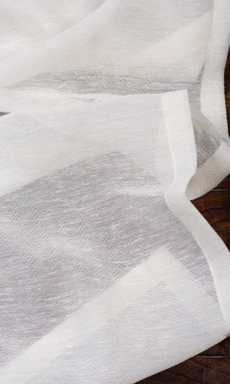 Textured Sheer Fabric Material By the Yard (Warm White)