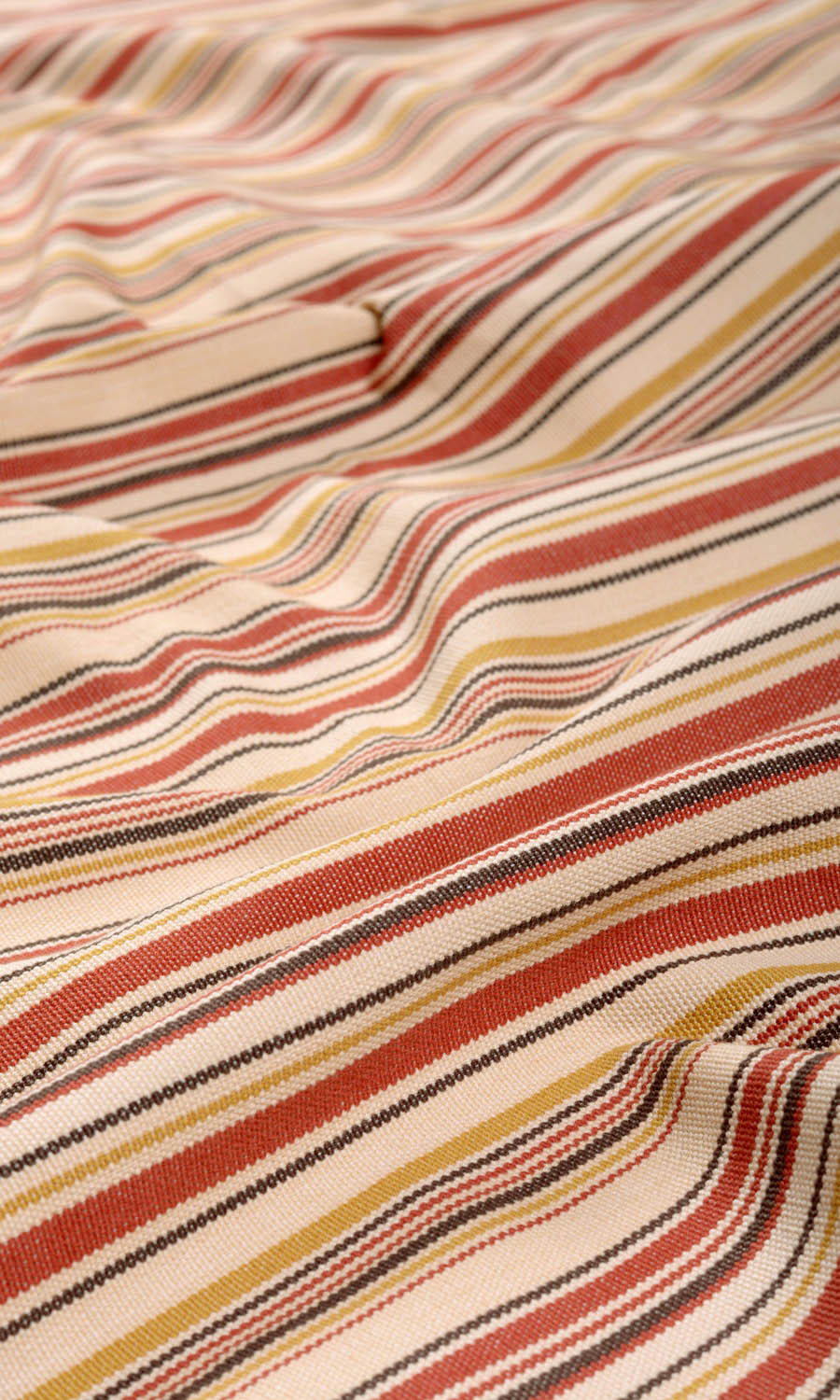 Striped Cotton Fabric By the Yard for Curtains & Drapes (Beige/ Coral Red)