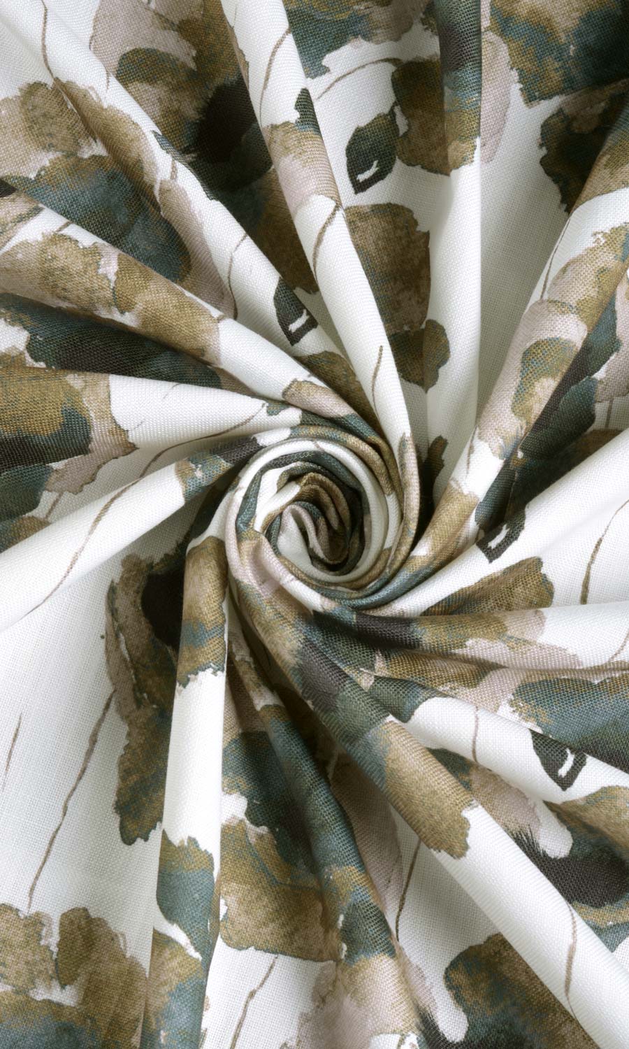 Water Lilies Floral Fabric Sample for Curtains & Drapes (Brown/ Grey)