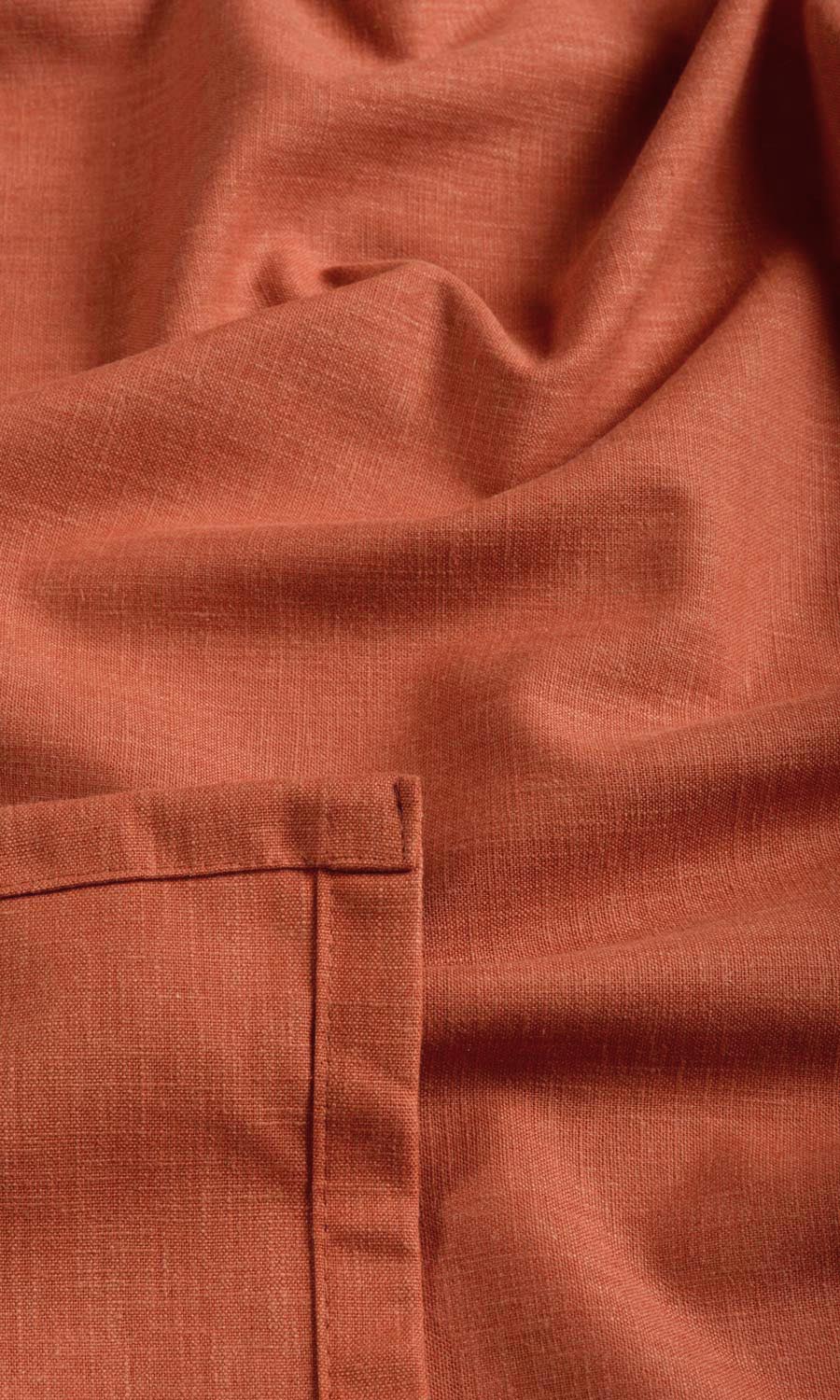 Poly-Cotton Blend Curtains / Drapes / Window Drapery Panels (Orange-Red)