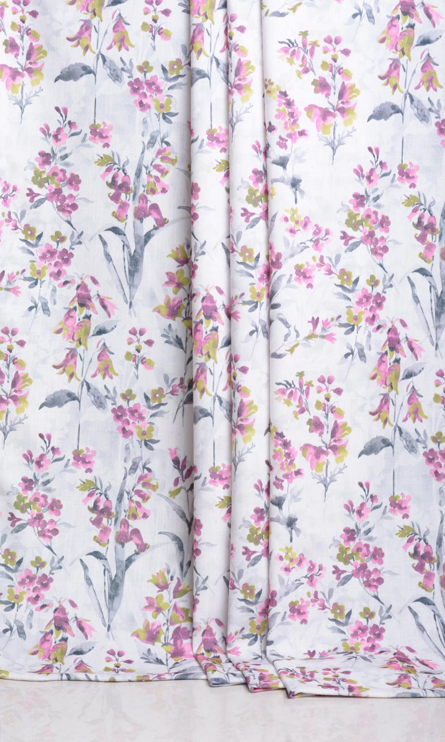 Floral Print Home Décor Fabric By the Yard (Pink/ Grey)