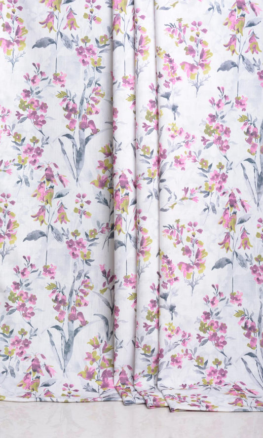 Floral Print Home Décor Fabric By the Yard (Pink/ Grey)