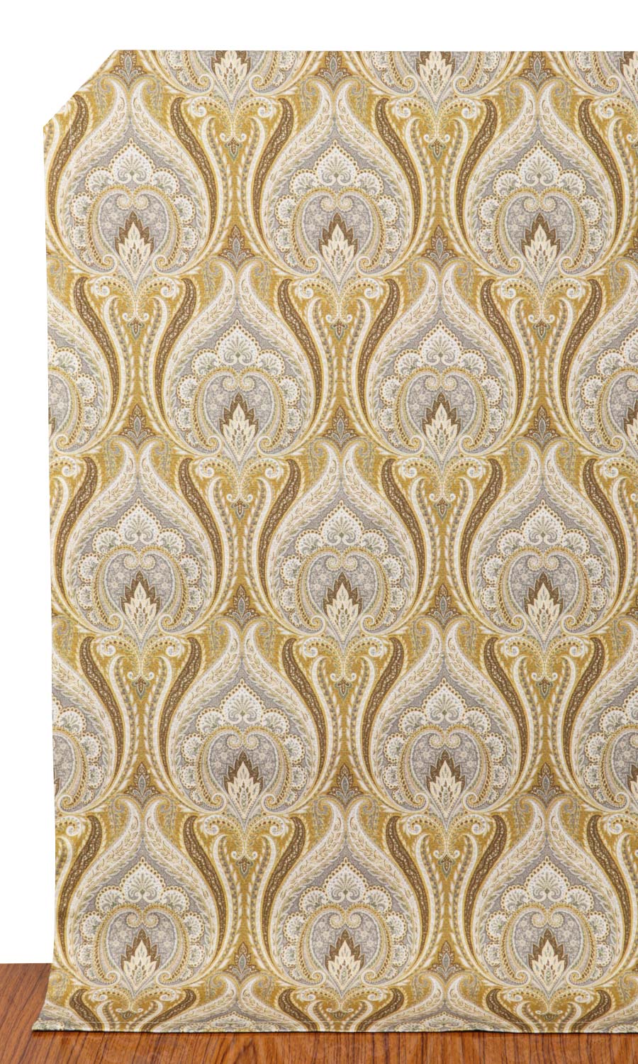 Floral Damask Home Décor Fabric By the Yard (Grey/ Yellow)