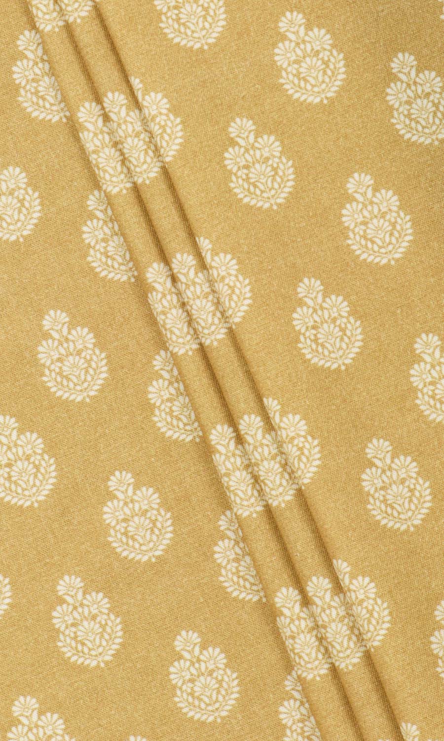 Floral Cotton Home Décor Fabric By the Yard (Yellow)