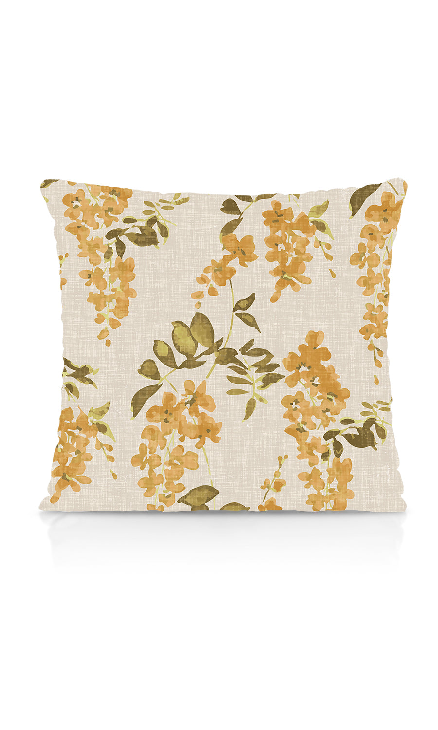 Dimout Floral Fabric Material By the Yard (Honey Yellow/ Grey)