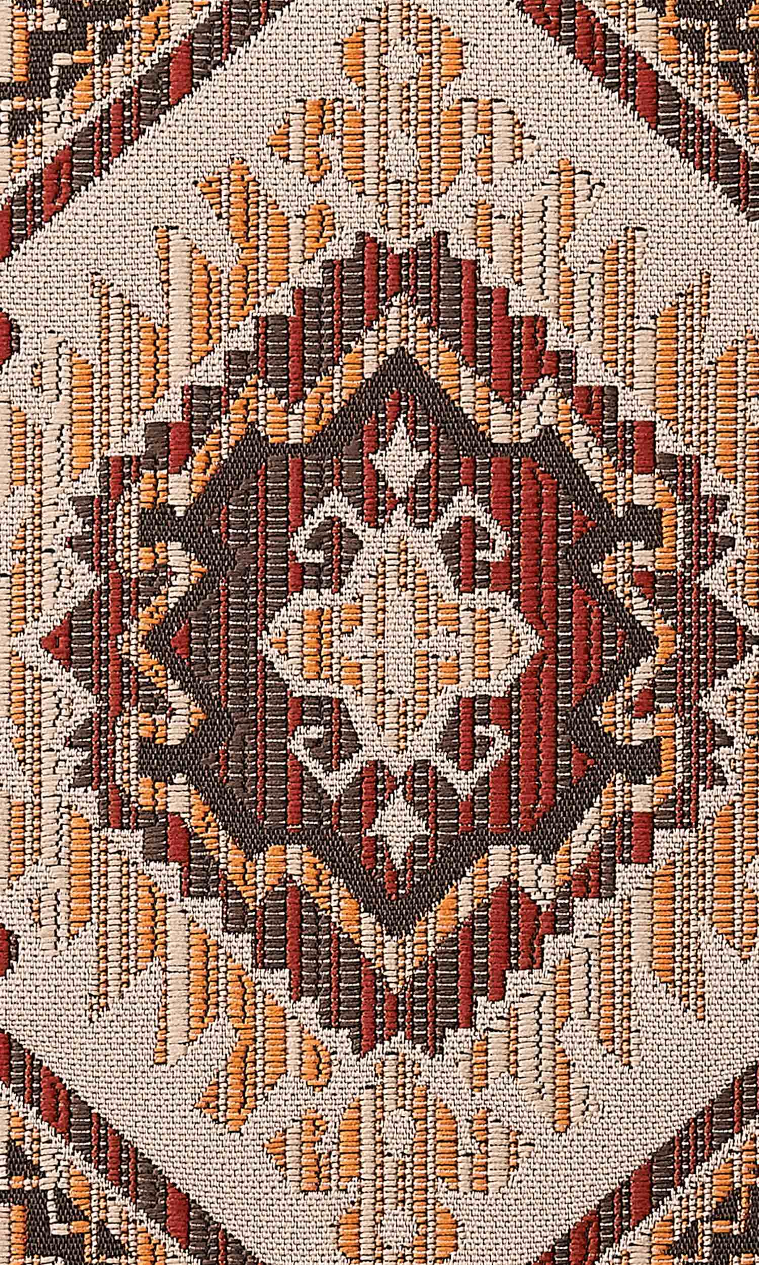 Aztec Print Home Textile Fabric Material By the Yard (Burnt Brown/ Red/ Yellow)