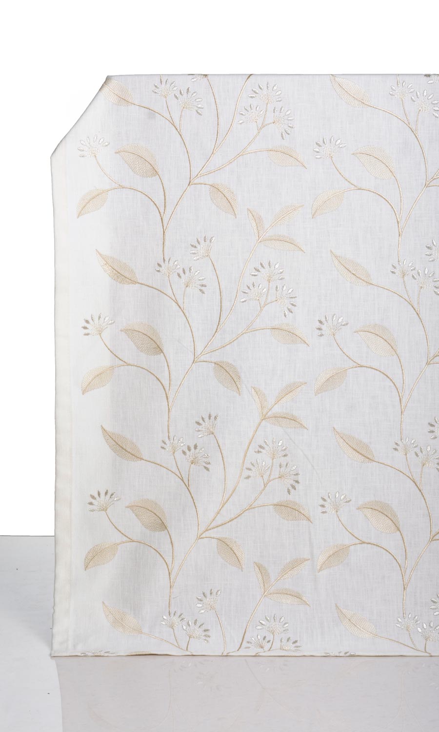 Floral Embroidery Window Treatments Fabric By the Yard (White/ Cream)