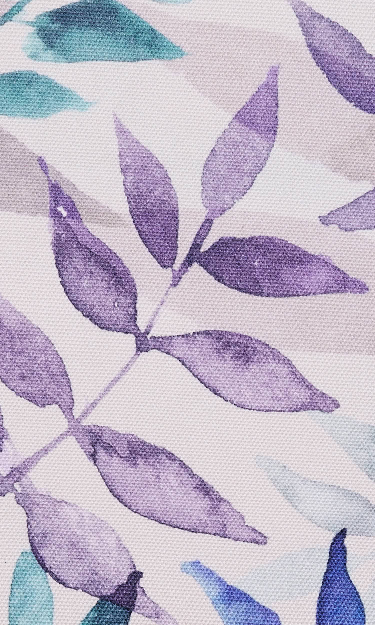 Floral Cotton Home Textile Fabric Material Sample (Purple/ Blue/ Gray)
