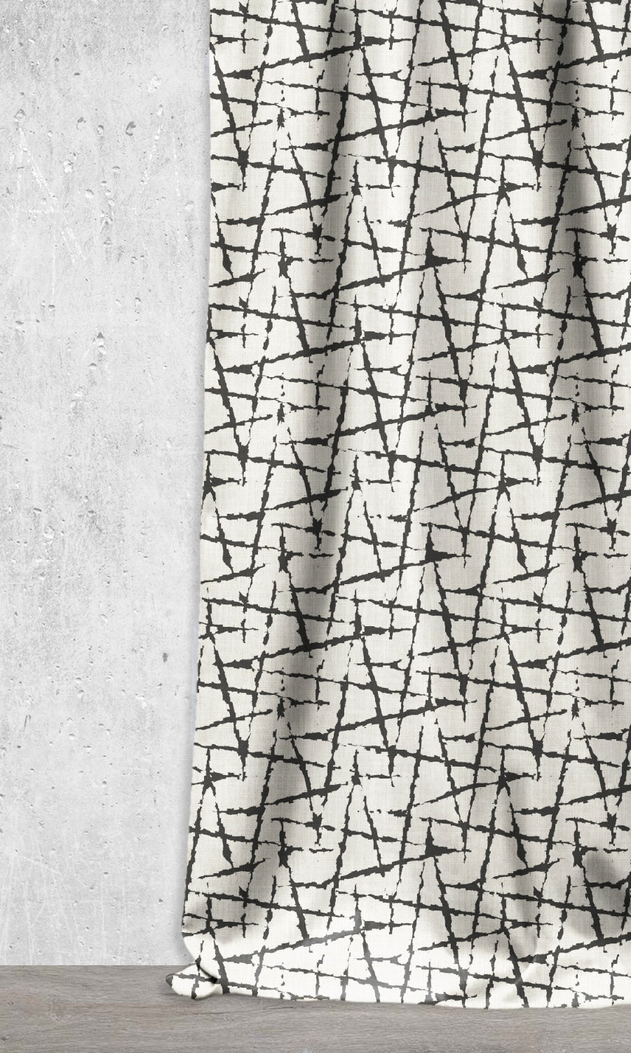 Modern Geo Print Home Décor Fabric By the Metre (Black/ Ivory)