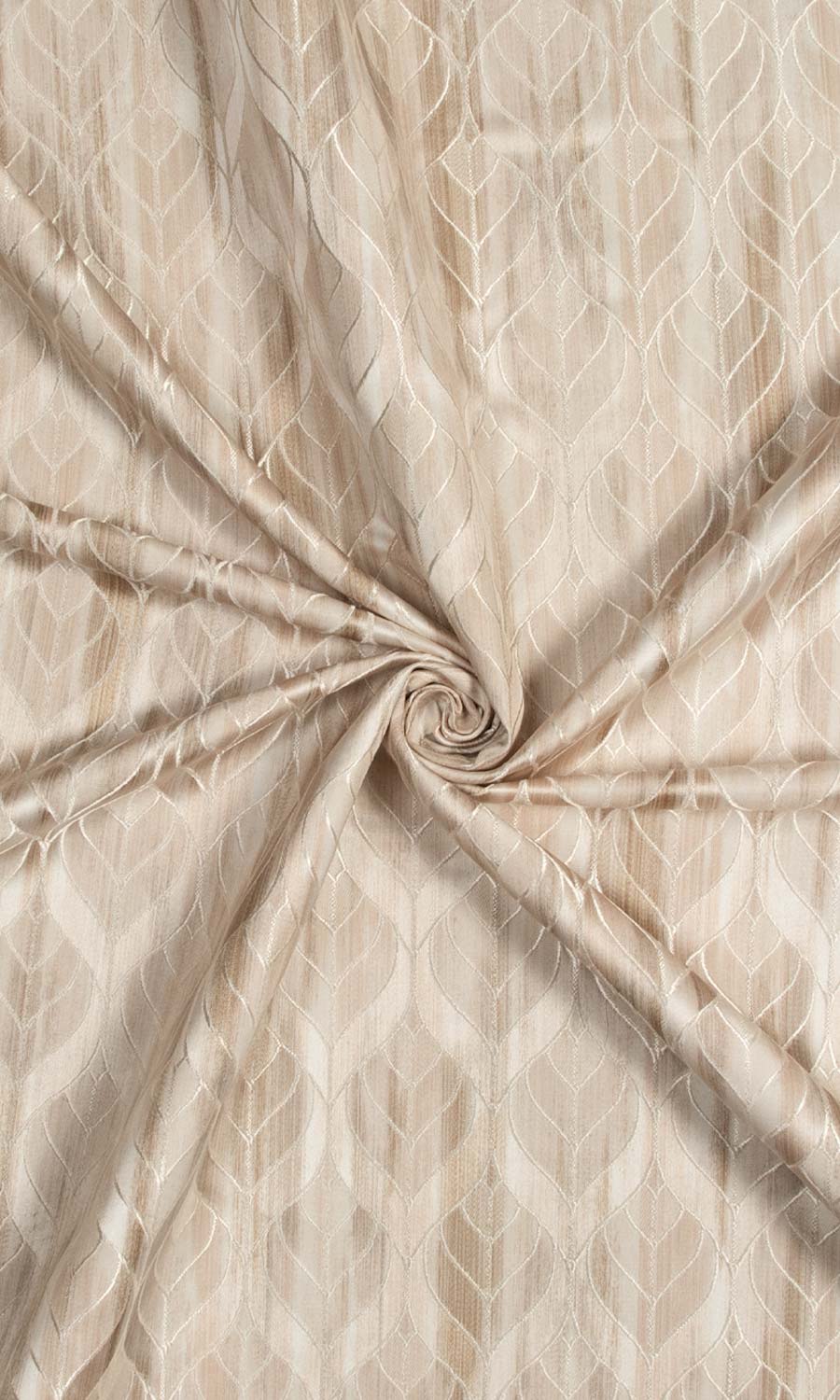 Petal Patterned Window Treatments Fabric By the Yard (Pale Beige/Brown)