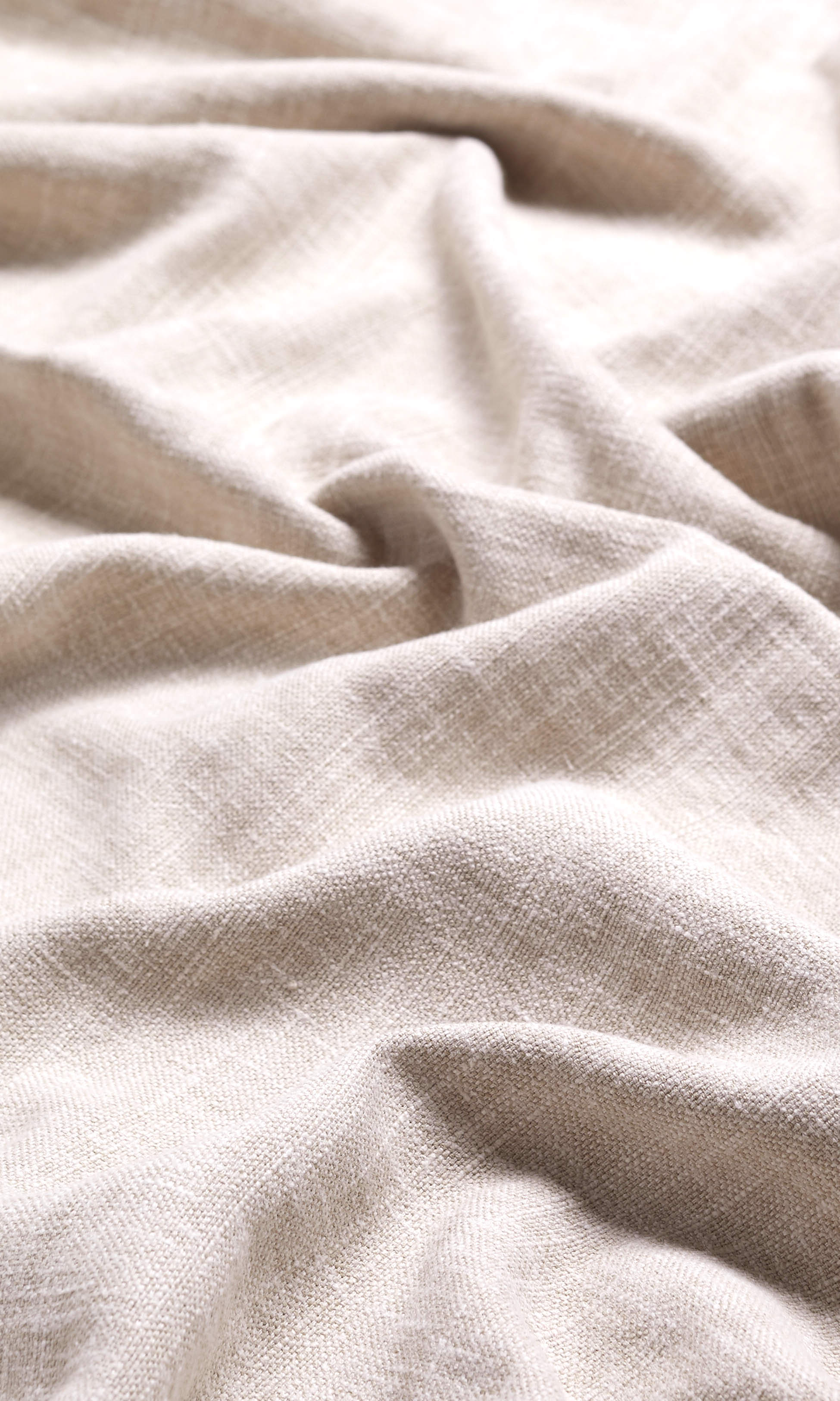 Linen-Cotton Blend  Home Textile Fabric Material By the Yard (Cream/ Beige)