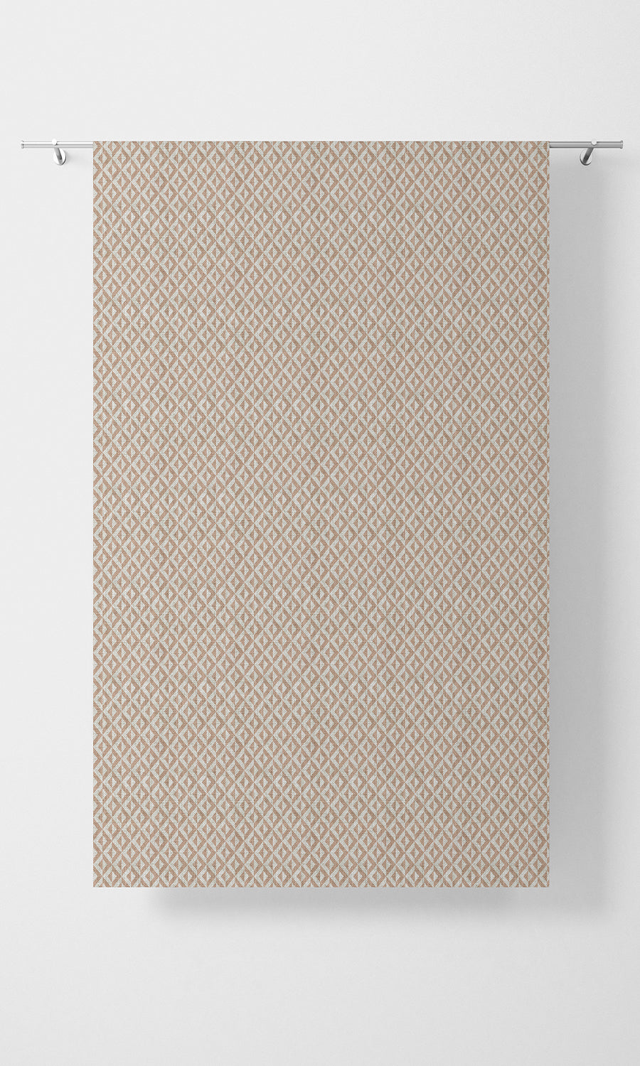 Geometric Print Home Textile Fabric Material Sample (Blush Pink/ White)