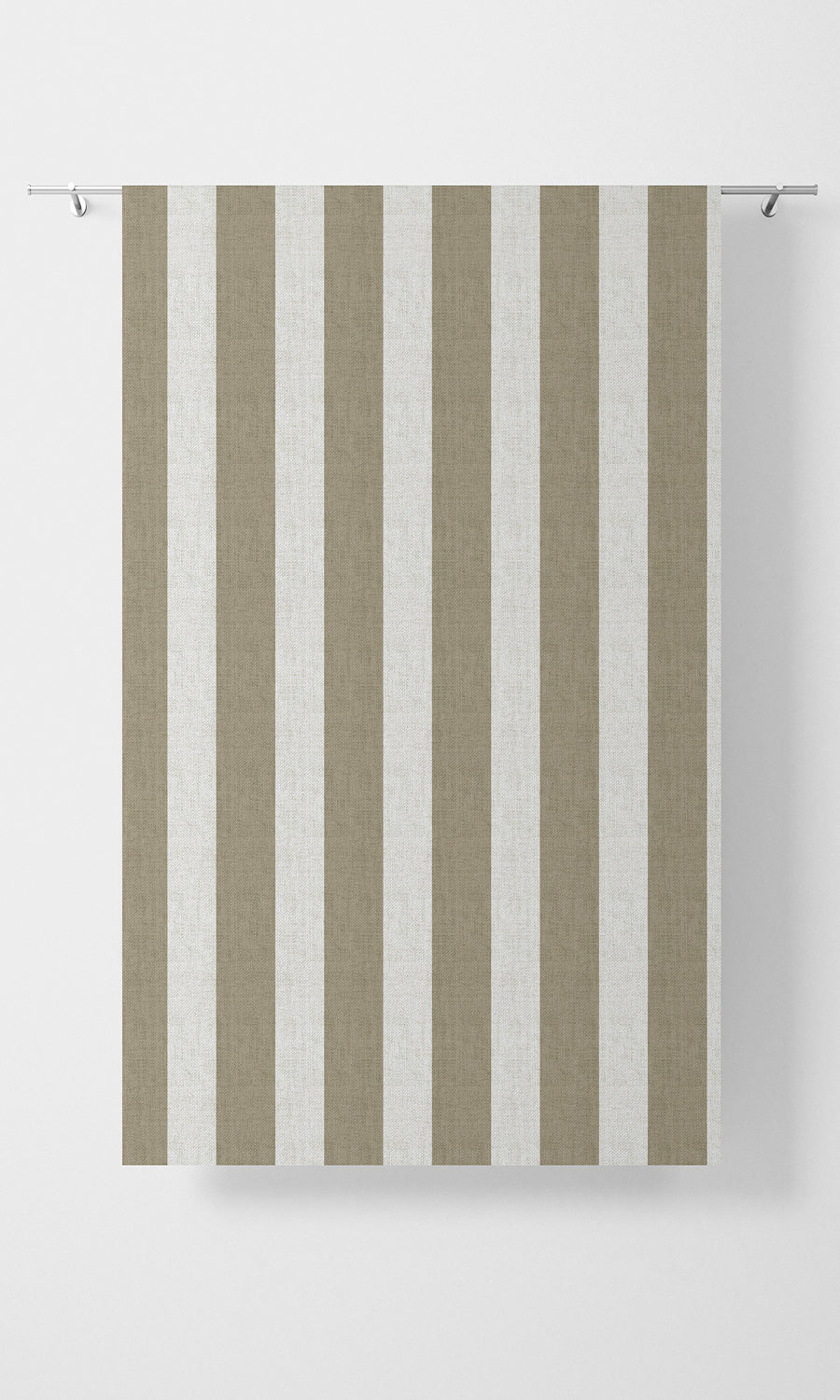 Striped Print Fabric Material By the Metre (Beige/ White)