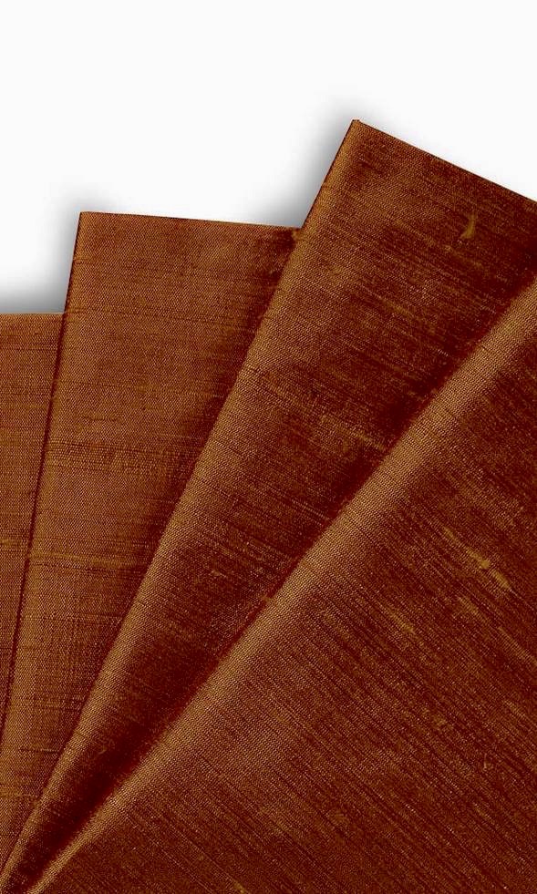 Pure Silk Window Treatments Fabric Sample (Copper Orange)