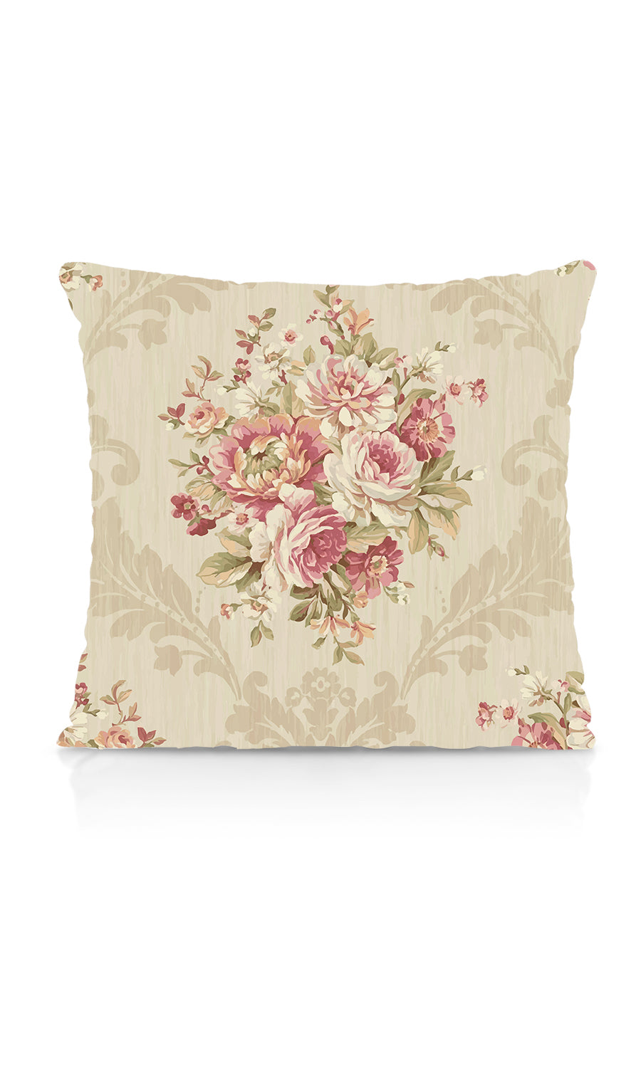 Dimout Floral Free Fabric Material Sample (Pink/ Creamy-Beige)